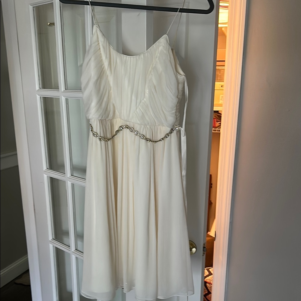 Anthropologie Hitherto brand - Off-White Cream knee length, Removable belt